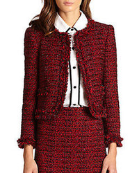 Abbigliamento da esterno di tweed rosso