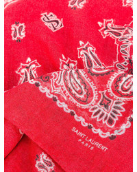 Bandana con stampa cachemire rossa di Saint Laurent