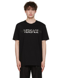 Berretto da baseball stampato nero e bianco di Versace