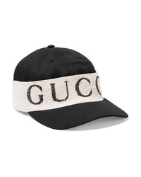 Berretto da baseball stampato nero di Gucci
