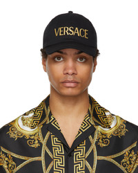 Berretto da baseball stampato nero di Versace
