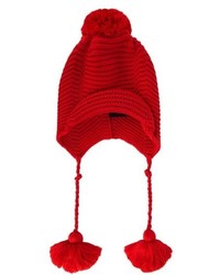 Berretto lavorata a maglia rossa