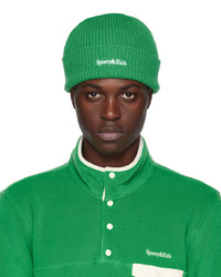 Berretto lavorata a maglia verde di Sporty & Rich