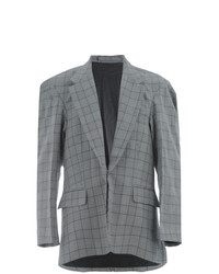 Blazer a quadri grigio di Hed Mayner