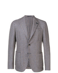 Blazer a quadri grigio di Lardini