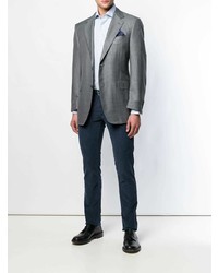 Blazer a quadri grigio di Canali