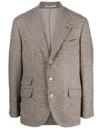 Blazer a quadri marrone di Brunello Cucinelli