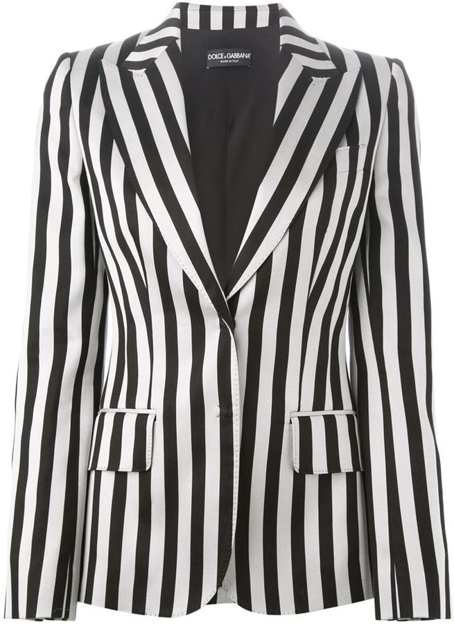keskin Yapay öğrenmek  Blazer a righe verticali bianco e nero di Dolce & Gabbana, €2.013 |  farfetch.com | Lookastic