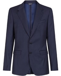 Blazer a righe verticali blu scuro di Dolce & Gabbana