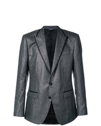 Blazer a righe verticali grigio scuro di Dolce & Gabbana