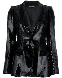 Blazer con paillettes nero di Dolce & Gabbana