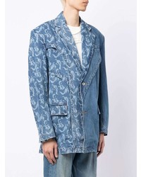 Blazer di jeans blu di Feng Chen Wang