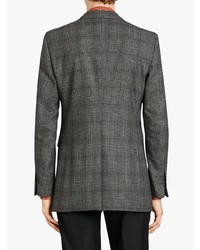 Blazer di lana a quadri grigio scuro di Burberry