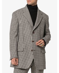 Blazer di lana a quadri grigio di Gucci