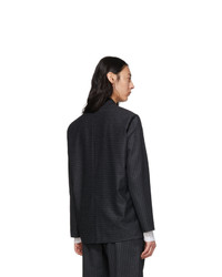 Blazer di lana a righe verticali grigio scuro di Isabel Marant