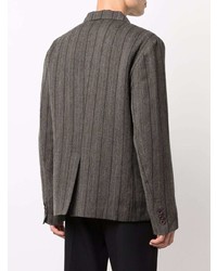 Blazer di lana a righe verticali grigio di Uma Wang