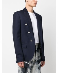 Blazer di lana blu scuro di Balmain