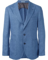 Blazer di lana blu di Brunello Cucinelli