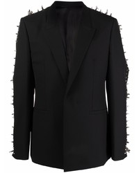 Blazer di lana con borchie nero di Givenchy