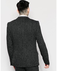 Blazer di lana grigio scuro