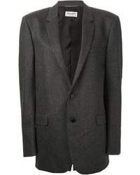Blazer di lana grigio scuro di Saint Laurent