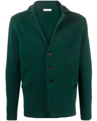 Blazer di lana lavorato a maglia verde scuro