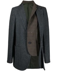 Blazer di lana patchwork grigio scuro di Kolor