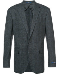 Blazer di lana scozzese grigio scuro di Polo Ralph Lauren