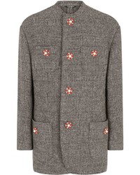 Blazer di lana scozzese grigio di Dolce & Gabbana