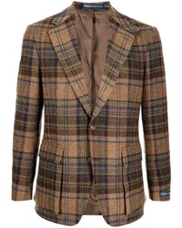 Blazer di lana scozzese marrone di Polo Ralph Lauren