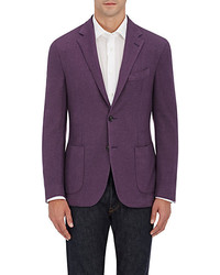 Blazer di lana viola melanzana