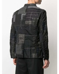 Blazer di lino patchwork nero di Junya Watanabe