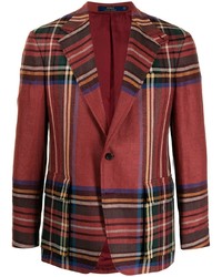 Blazer di lino scozzese rosso di Polo Ralph Lauren
