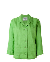 Blazer di lino verde di Chanel Vintage