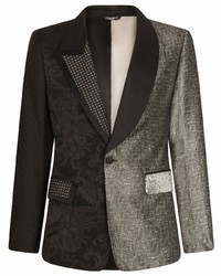 Blazer di seta patchwork nero di Dolce & Gabbana