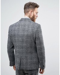 Blazer di tweed a quadri grigio di Asos