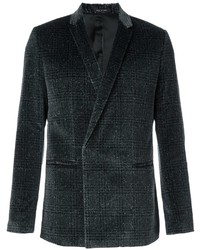 Blazer di tweed grigio scuro di Emporio Armani