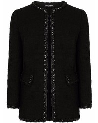 Blazer di tweed nero di Dolce & Gabbana