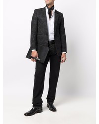 Blazer di tweed nero di Saint Laurent