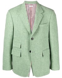Blazer di tweed verde menta di Thom Browne