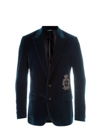 Blazer di velluto blu scuro di Dolce & Gabbana