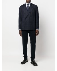 Blazer doppiopetto a quadri blu scuro di Lardini