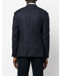 Blazer doppiopetto a quadri blu scuro di Lardini