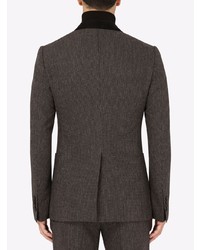 Blazer doppiopetto a righe verticali grigio scuro di Dolce & Gabbana