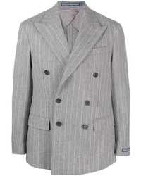 Blazer doppiopetto a righe verticali grigio di Polo Ralph Lauren
