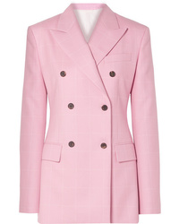 Blazer doppiopetto di lana a quadri rosa di Calvin Klein 205W39nyc
