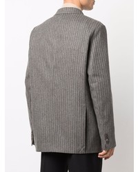Blazer doppiopetto di lana a righe verticali grigio di Acne Studios