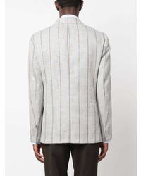 Blazer doppiopetto di lana a righe verticali grigio di GABO NAPOLI