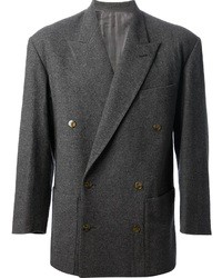 Blazer doppiopetto di lana grigio scuro di Jean Paul Gaultier