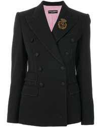 Blazer doppiopetto di lana nero di Dolce & Gabbana